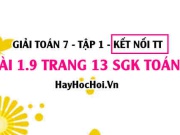 Giải bài 1.9 trang 13 Toán 7 Tập 1 SGK Kết nối tri thức